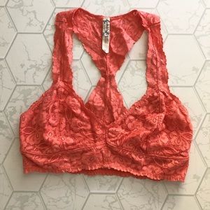 Free People Lace Bralette in Orange - Size Medium
